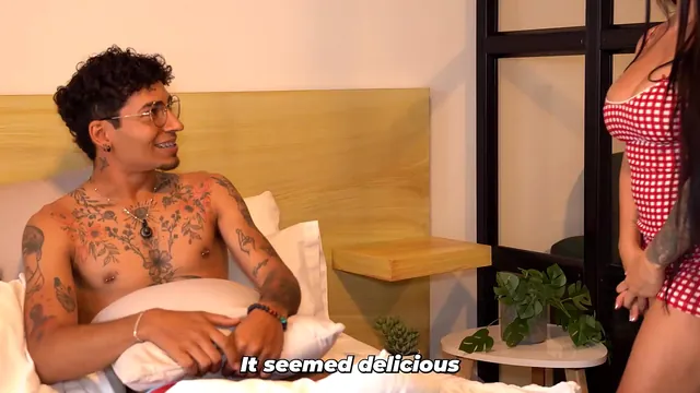 Silvana Lee, a busty stepmom, walks in on stepson Thiago Lopez touching himself