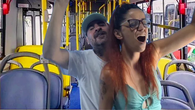 Ator Zegalinha stretches and fucks Fanny1 on a bus in public