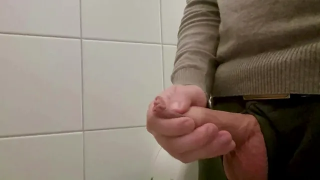 Swedish Sins strokes solo in the toilets of a furniture warehouse