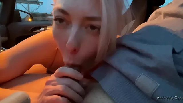 Anastasia Ocean Gives a Public Blowjob in the Car