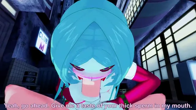 Busty Rebecca has sex in a 3D animated cyberpunk city