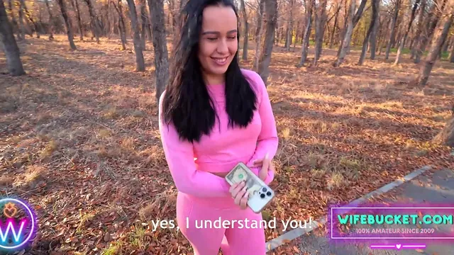 Amateur MILF Roleplay Outdoors with a Blowjob and Facial