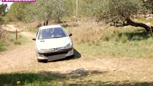 Venus Afrodita and Jesus Reyes in Outdoor Forest and Car Hardcore