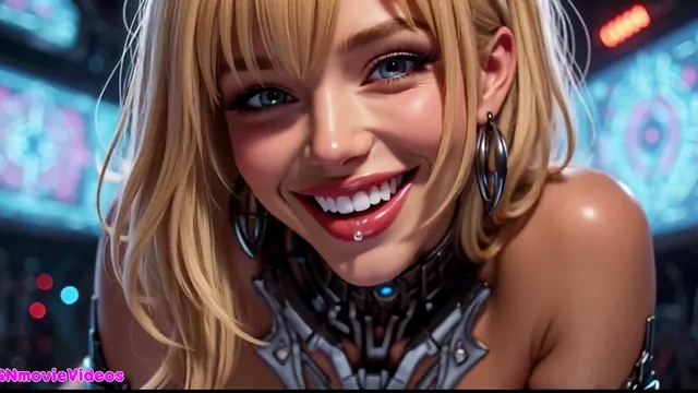 Naked cyberpunk women demonstrate their skills for the boss in AI animation