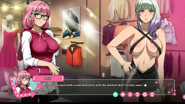 Futanari hentai game episode 4 with a deepthroat in the store changing room