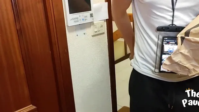 Latina Stepmom Surprises Delivery Man Before Husband Gets Home