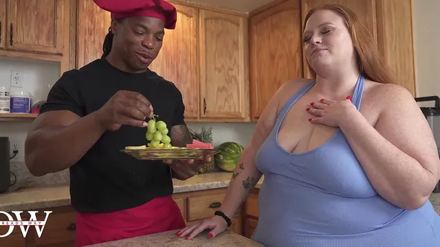BBW Julie Ginger Rides the Family Chef While the Husband Is Away