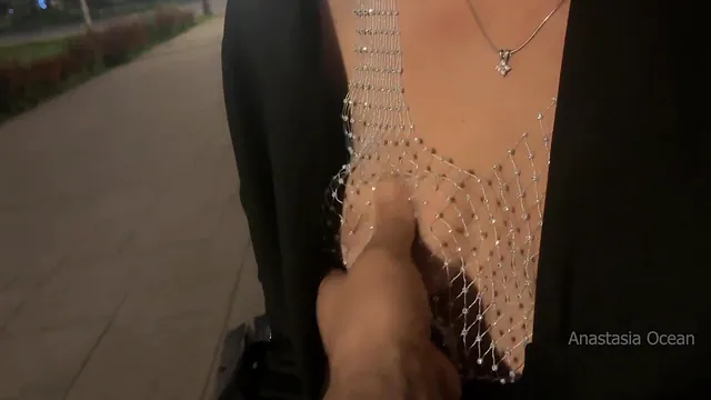 Stranger picks up Anastasia Ocean on the street and fondles her boobs in a park