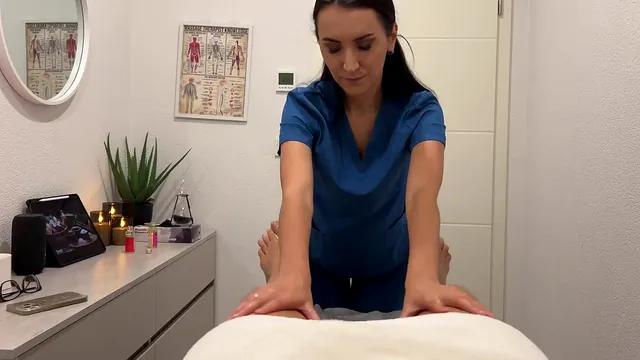 Eva Keks gives a stranger a massage that ends with sex