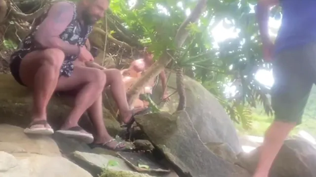 Swinger couples start an orgy right out in public on the beach