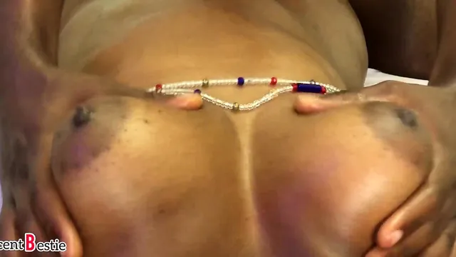 Gcent2 gives a breast massage that leaves the nipples standing hard