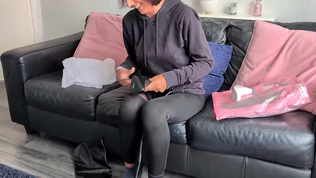 Natasha Love Tries on Lingerie, Stockings and a Corset