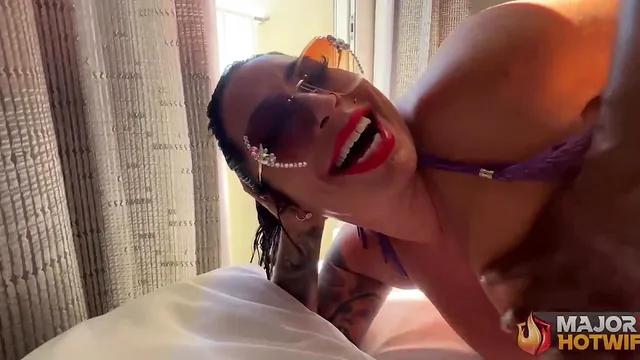 Busty Brunette Monica Santhiago Gags on Rome Major's Big Cock