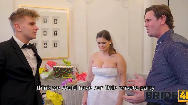 Tattooed Brunette Bride Taylee Wood Is Fucked in Stockings as a Cuckold Watches