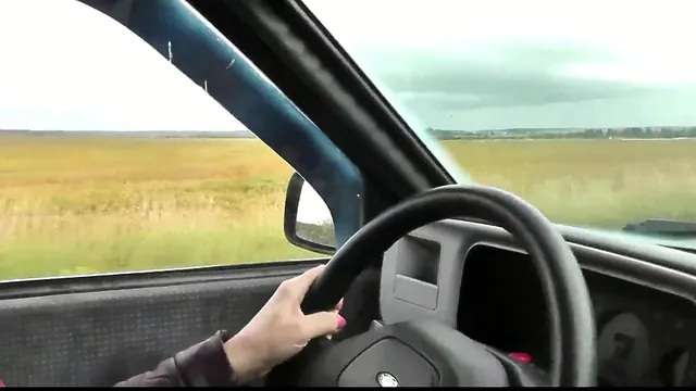 MILF Konstanzia fingers herself and squirts by the road as Penis73 watches