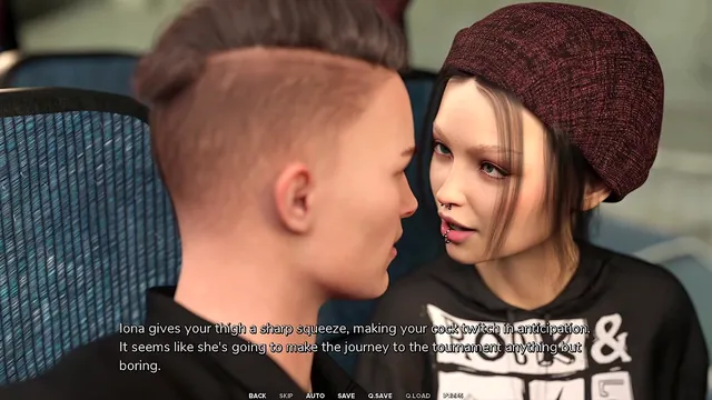 Busty 3D Emo Girl Gives a Handjob on a Public Bus in a PC Game