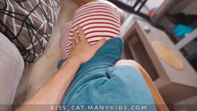 Day 3, Mr Cat 69 goes deep in step mom's mouth and risks an oral creampie