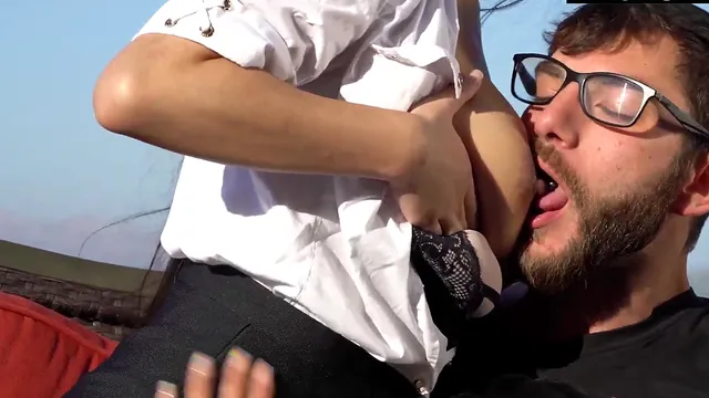 Tits Get Sucked by the Infinity Pool, Then She Goes Down on Logan Long