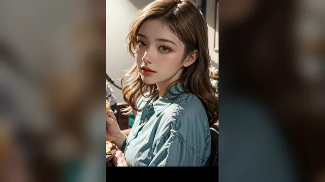 3D hentai model masturbates solo in a beauty salon, with ASMR sound