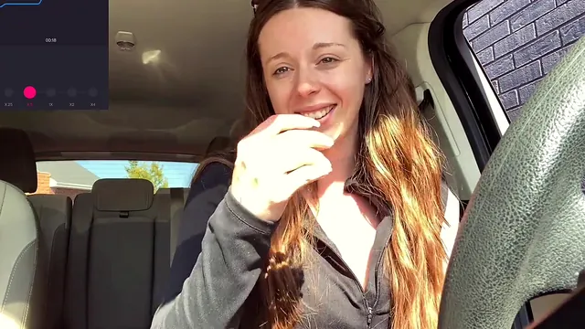 Nadia Foxx Uses a Vibrator in a Car in Public, Part 2