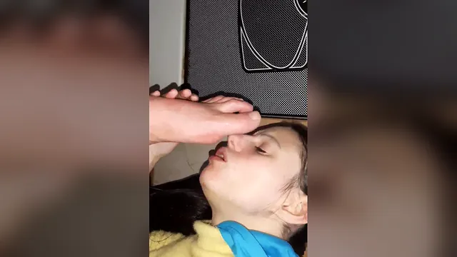 Foot fetish and leg licking bring an orgasm in lesbian POV sex