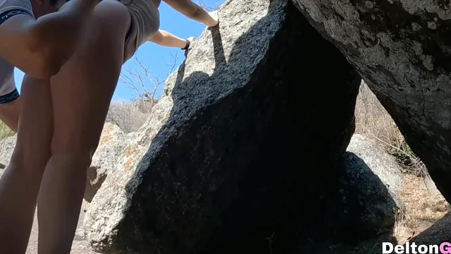 A walk in the open air ends with Jr M and a Latina having sex