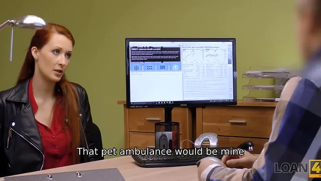 Redhead Isabella Lui trades sex for money at a casting to open a vet clinic