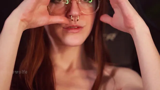 Ginger redhead with piercings gives close up JOI with a countdown and hair play
