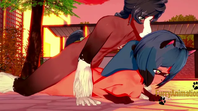 Michiru Gives a Handjob and Then Gets Fucked in This 3D Furry Hentai