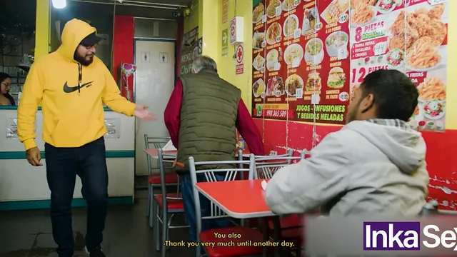 Mature waitress Ximenaxx has sex with Supay Cream X over an unpaid meal