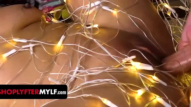 Brianna Bourbon Draped in Christmas Lights, Fucked by Mike Mancini from Behind