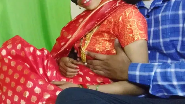 Beautiful desi bhabi in a red saree moans through hard sex with Sexyplayboy