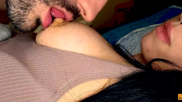 Nipple Play Brings Hard Shaking Orgasm for Brunette