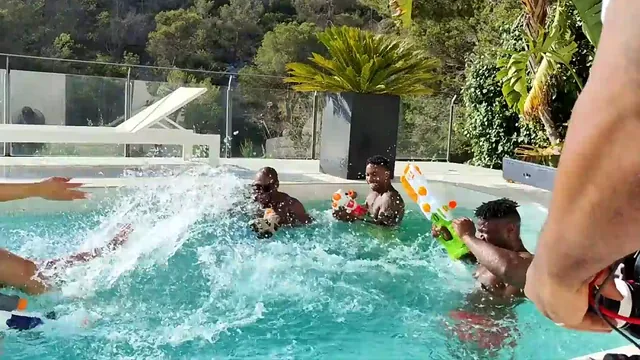 Behind the Scenes with Chloe Chevalier in a Poolside Gangbang, Part One