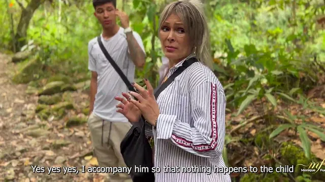 Monique Fuentes and Stepson Danner Mendez Try Something New Beside the River