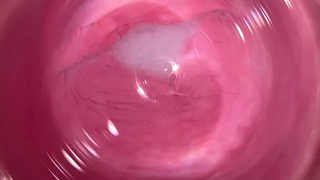 Mia Foster slides a camera far into a creamy wet pussy