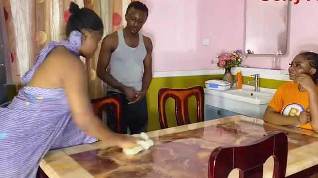 House help joins a man for spanking, doggystyle and blowjob fun