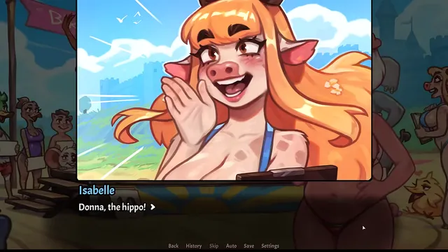 Pig Princess episode 27, a futa's surprise boner at a crowded bikini contest