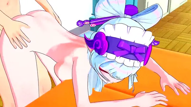 Yumemizuki sucks cock and takes a creampie in Genshin Impact 3D hentai