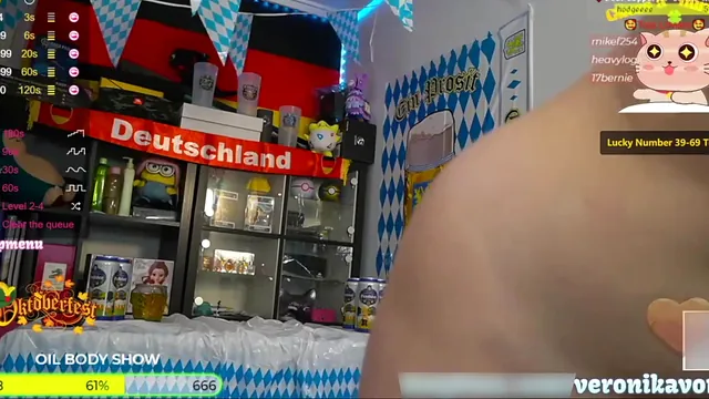 Naked busty German woman VeronikavonK marks Oktoberfest with fingering and toys