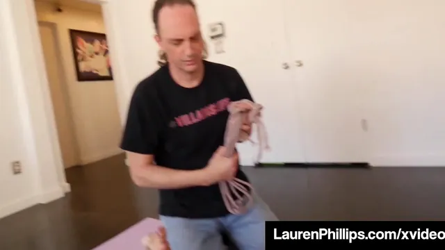 Horny Yoga Instructor Binds Busty Redhead Lauren Phillips with Rope