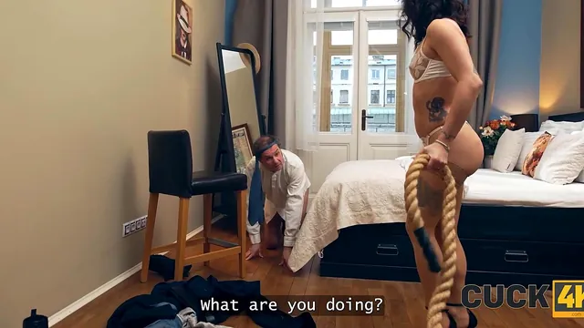 Latina wife Lucy Mendez gets wild with a new guy while her husband watches