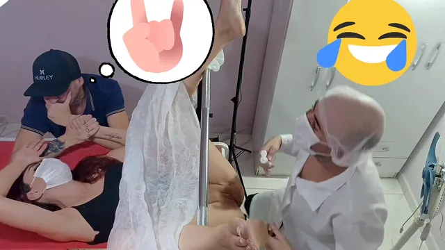 Husband brings Fanny1 to an unfamiliar gynecologist for a massage