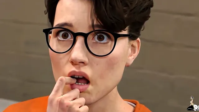 Busty nerdy girl takes a huge interracial cock in prison
