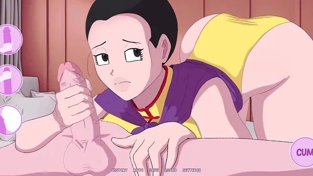 Chichi Hands Out a Reward to Her Helpers in a Dragon Ball 3D Hentai Game
