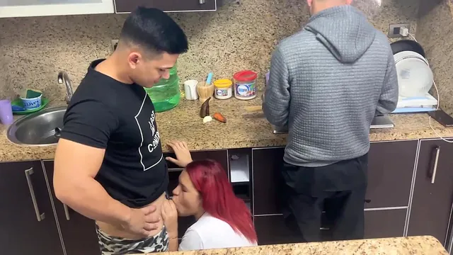 Cheating Wife Cooks While Husband Friend Grabs Her Ass
