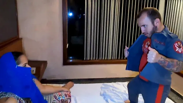 Pitoco the dwarf firefighter joins a desi and Arab bachelorette celebration