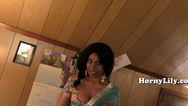 Horny Lily, an Indian MILF, wins over her son in law with dirty talk