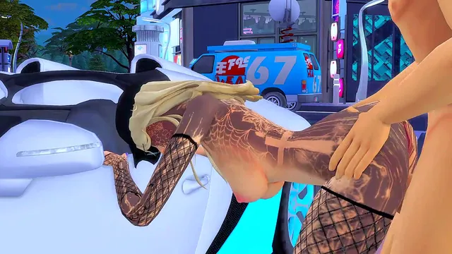Tattooed Sims girl does rough anal and deep throat for cash, animated mix
