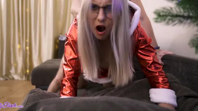 Teen Letty Black rides her stepbrother Ian Black as a Christmas present